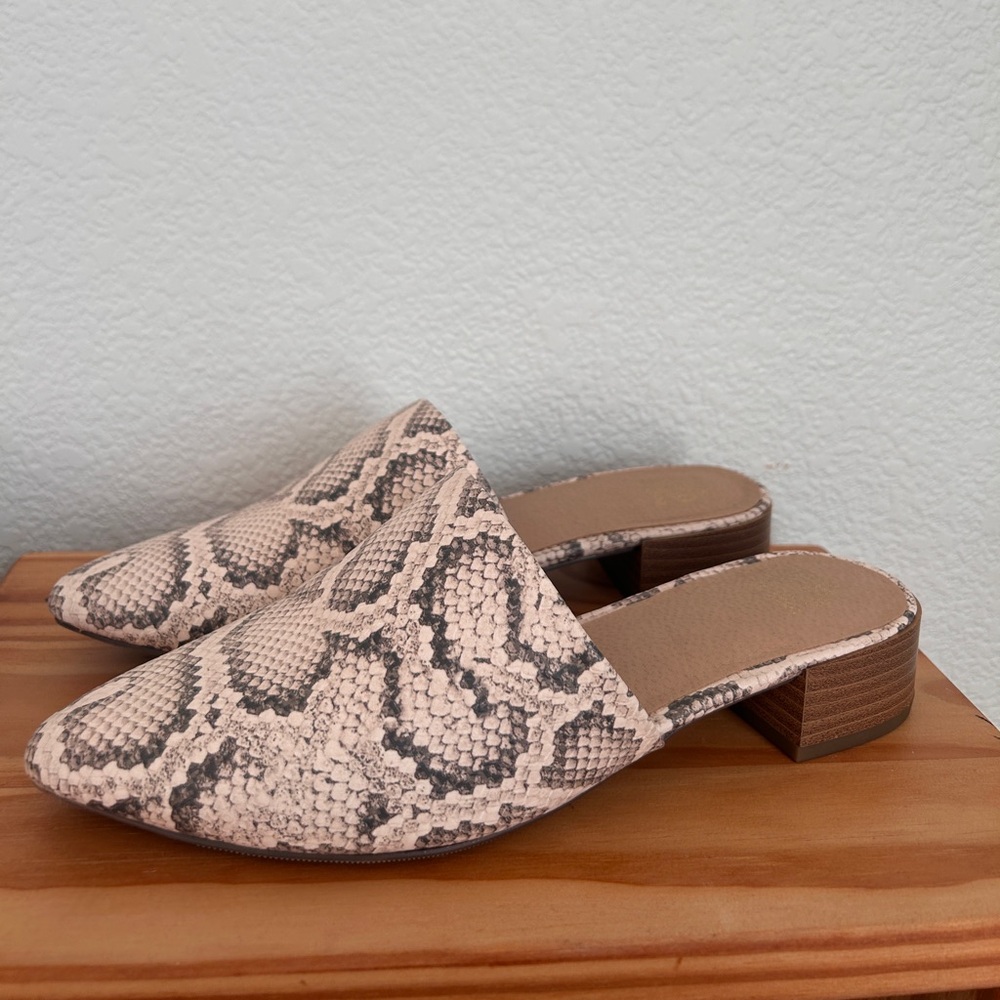 Snake Print Slip on / Mules